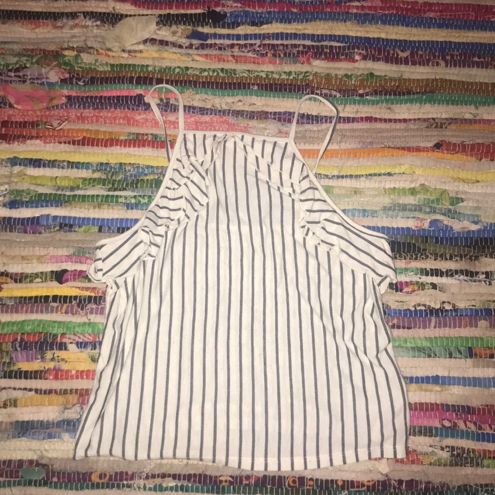 Ruffle Striped Tank Top